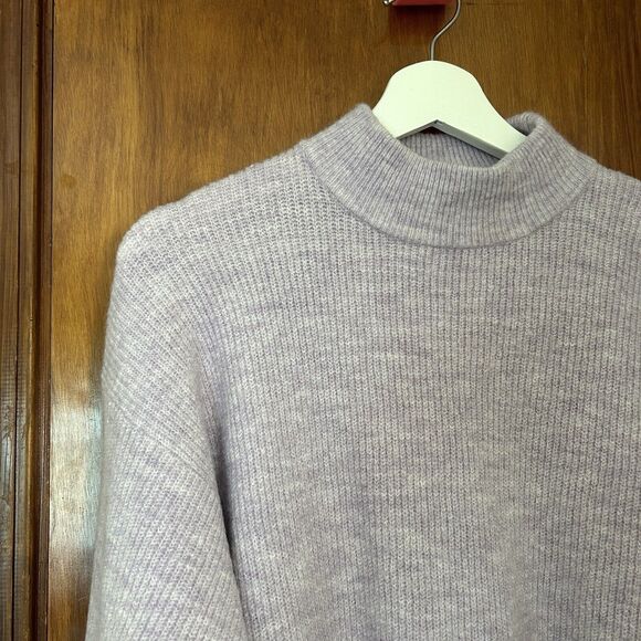 Free Press Sweater Lavender Purple Mock Neck Turtleneck Ribbed Knit Size Small - Picture 3 of 7